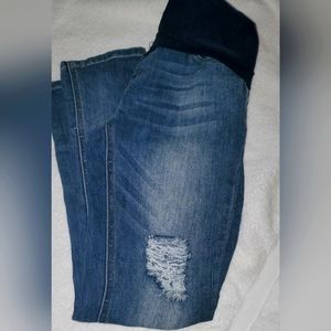 ❤ 3/$40 Angel kiss size medium distressed maternity jeans